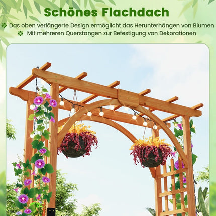 Wooden Garden Arch for Climbing Plants, 213 cm Tall