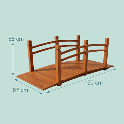 Dřevěný zahradní můstek – obloukový design z jedle pro jezírka