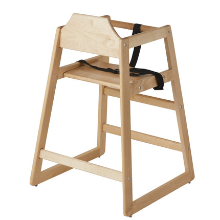 Wooden High Chair, Birch Wood, Stackable Easy-Clean