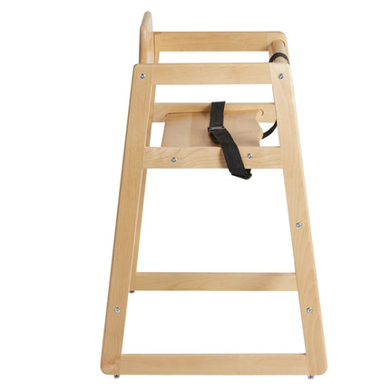 Wooden High Chair, Birch Wood, Stackable Easy-Clean