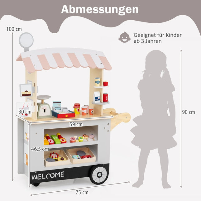 Wooden Kids Food Truck with 30 Accessories, Ages 3+
