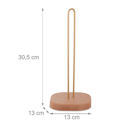 Houten keukenrolhouder met brede basis