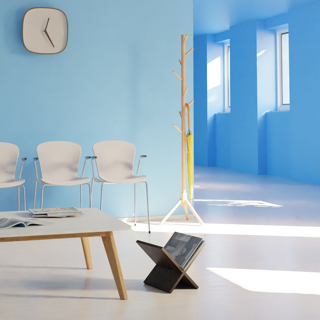 Zeitschriftenhalter aus Holz, X-Design, dunkler Walnuss