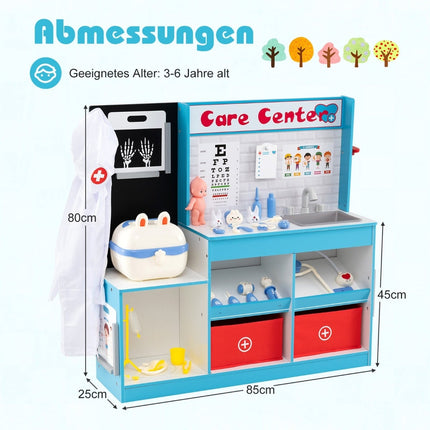 Dřevěná lékařská sada s rentgenem a EKG monitorem
