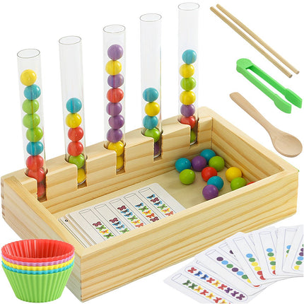 Dřevěná Montessori naučná hračka, počítání a barvy