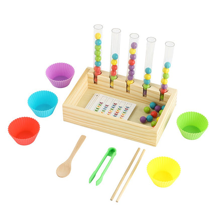 Dřevěná Montessori naučná hračka, počítání a barvy