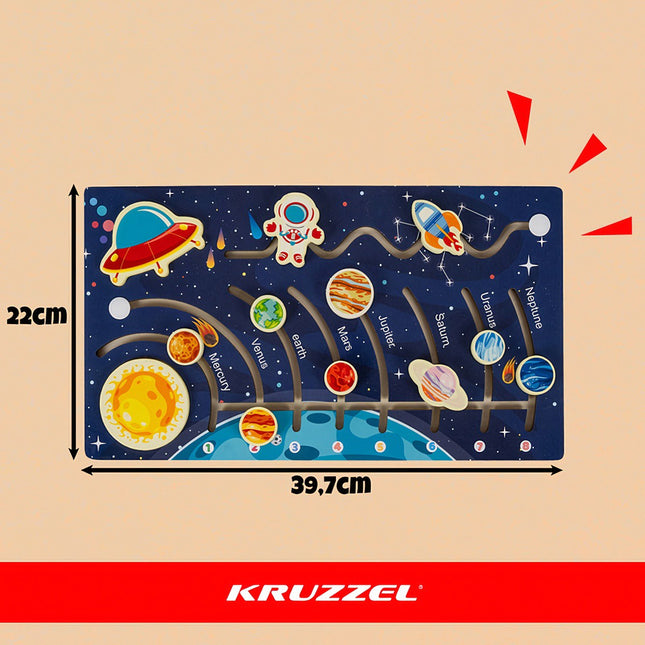 Dřevěné Montessori puzzle sluneční soustavy pro děti