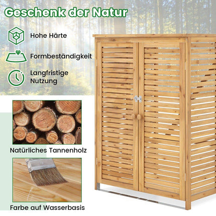 Dřevěný venkovní box na popelnice – 120L, uzamykatelný, s ventilací