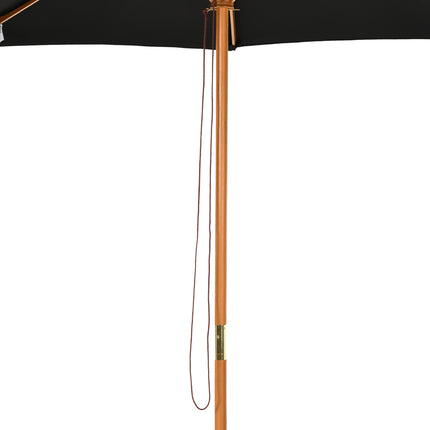 Dřevěný bambusový slunečník, 300 cm, černý, robustní a elegantní