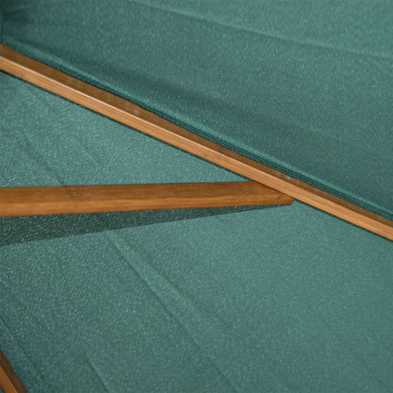 Tmavě zelený dřevěný zahradní slunečník, 2.5M
