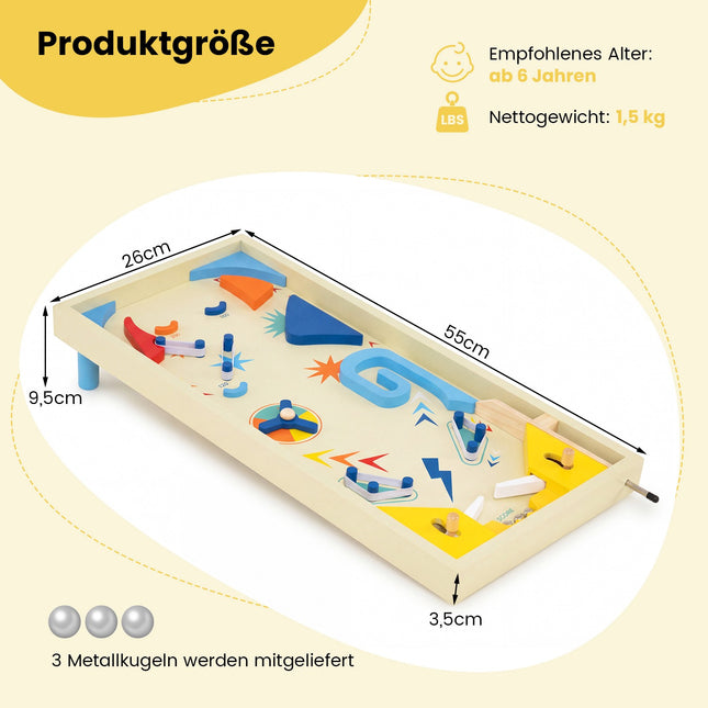 Dřevěný pinball pro děti, 3 kuličky, MDF, věk 6+