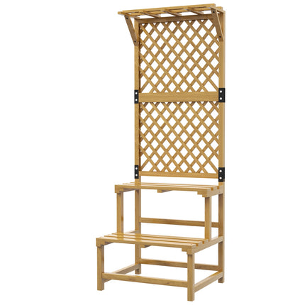 Stojan na květiny, dvě patra, mřížkový design, do zahrady, 60x50x166 cm