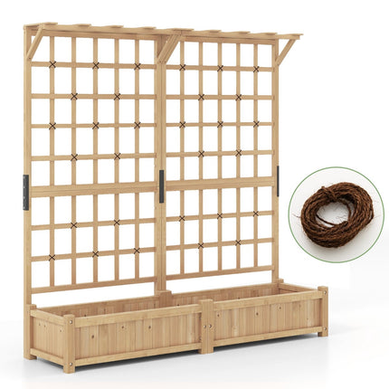 Dřevěný truhlík s treláží a stříškou, design 3v1