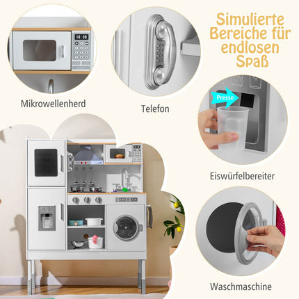 Dřevěná dětská kuchyňka s 16 doplňky pro děti 3+