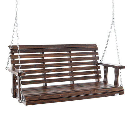 Wooden Porch Swing 4.5 ft, 880 lb Capacity, Chains