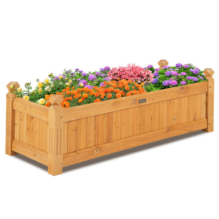 Wooden Raised Garden Bed 110 x 40 x 35 cm, Drainage