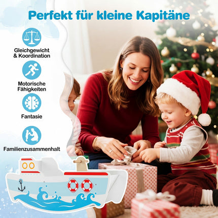 Dřevěná houpací loďka se 40 výkyvy a opěradlem