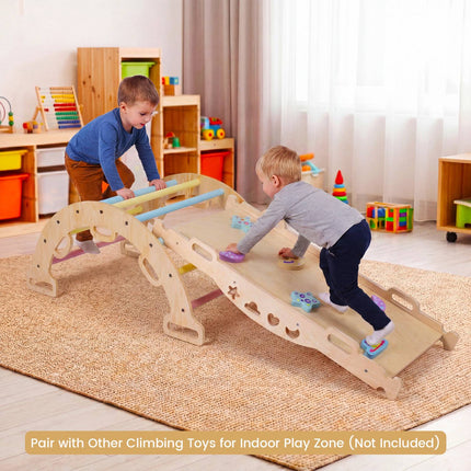 Wooden Rocking Climbing Arch with Cushion – Montessori Kids Climber