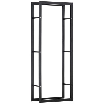 Vertikální dřevěný regál, nosnost 100 kg, kovový rám, 60x25x150 cm