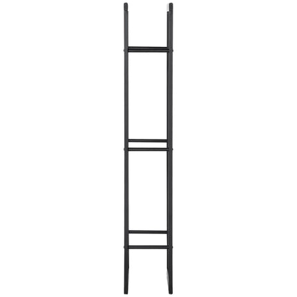 Vertikální dřevěný regál, nosnost 100 kg, kovový rám, 60x25x150 cm