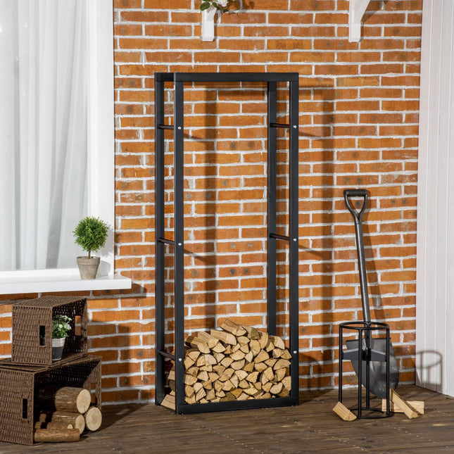 Vertikales Holzregal, Tragkraft 100 kg, Metallrahmen, 60x25x150 cm