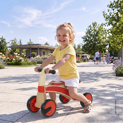 Wooden Toddler Ride-On Car, Red, EVA Wheels, Ages 2-3