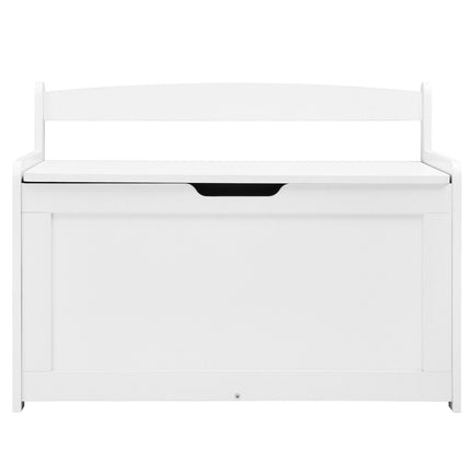 Wooden Toy Chest, Flip-Top Lid, Safety Hinge, White