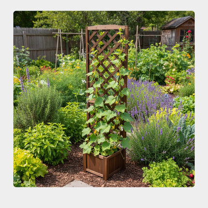 Wooden Trellis Planter Box 180cm – Brown