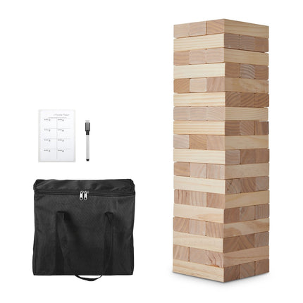 Wooden Tumbling Tower Game, 54 Blocks, Bag and Scoreboard