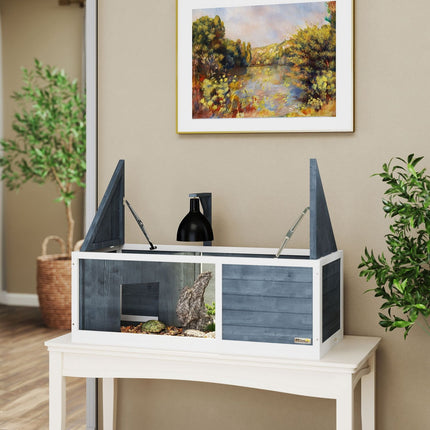 Box pro želvu ze dřeva se sklápěcím víkem – 120x50x40 cm