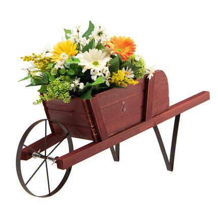 Wooden Wagon Planter, Pine Wood, 9 Magnetic Accessories