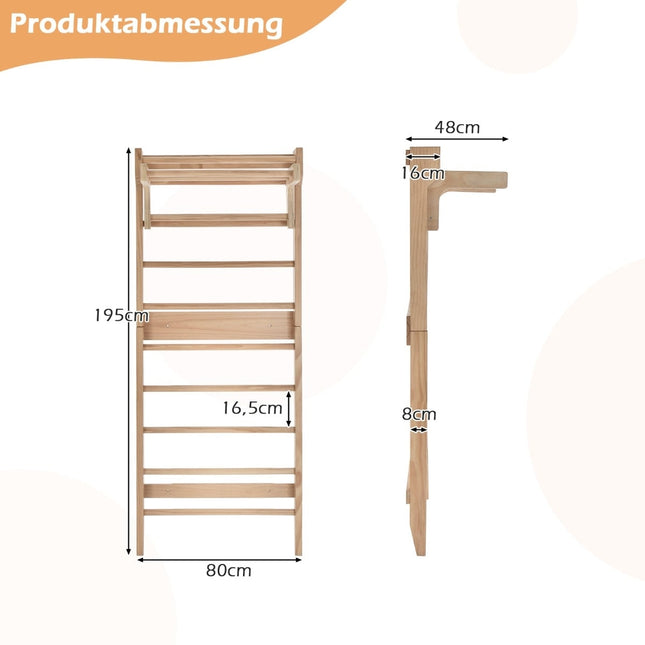Hölzerne Sprossenwand zur Wandmontage für Indoor-Workouts