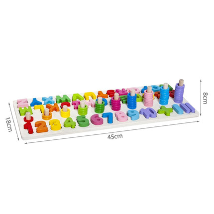 Dřevěné puzzle s abecedou a čísly