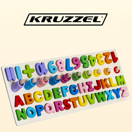 Dřevěné puzzle s abecedou a čísly