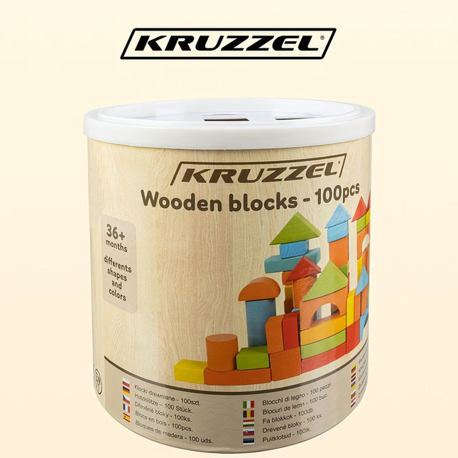 Dřevěné kostky - 100 ks Kruzzel 22666