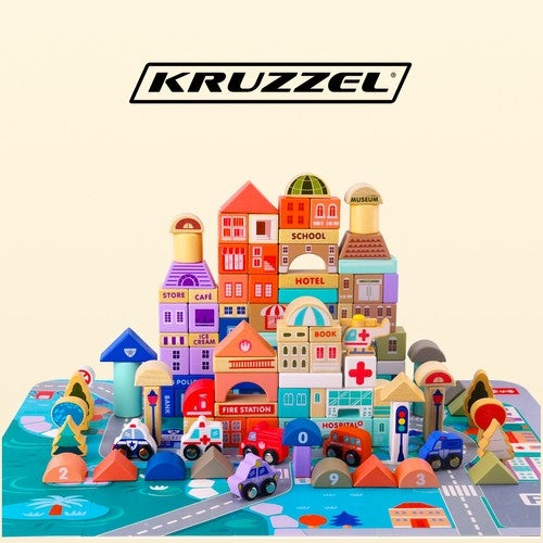 Dřevěné kostky - město