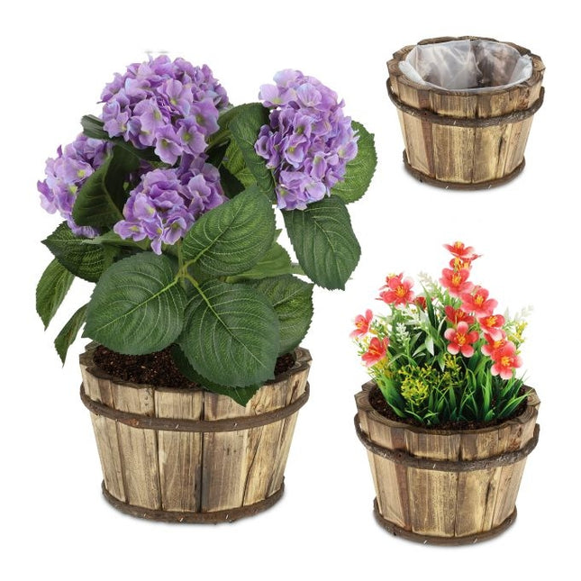 Houten emmers - set van 3