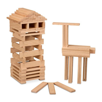 Dřevěné stavební kostky, sada 100 ks