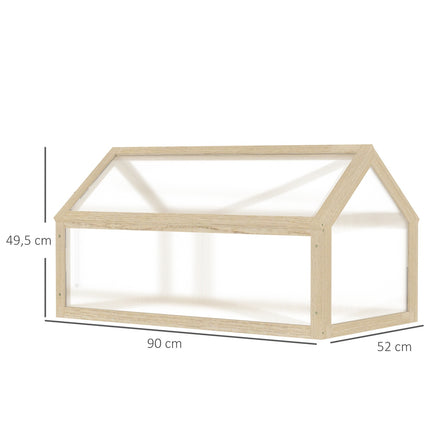 Dřevěný mini skleník box - odolný proti mrazu, 90 x 52 x 49.5 cm