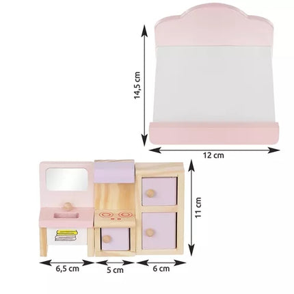 Wooden furniture set for dolls 22609