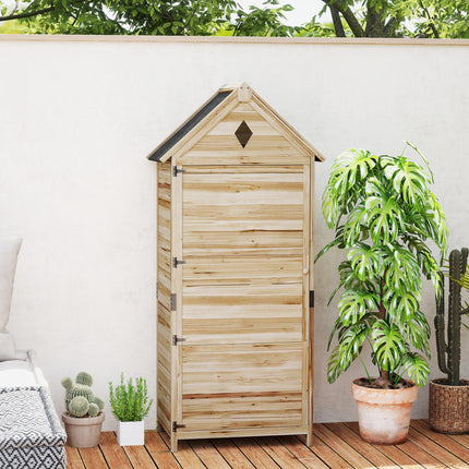 Waterproof Garden tool shed in wood, Asphalt roof, 80x49x170 cm