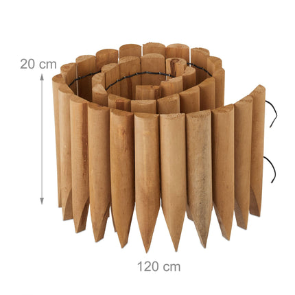 Wooden lawn edging 20 cm high