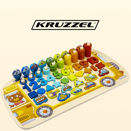 Dřevěné puzzle – vkládačka 6v1 Kruzzel 22636