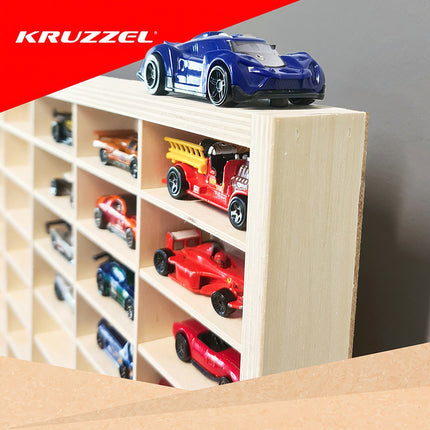 Dřevěný regál na autíčka/pružiny KRUZZEL 21997