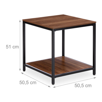Beistelltisch aus Holz mit Metallfuß