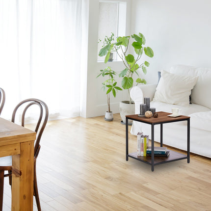 Beistelltisch aus Holz mit Metallfuß