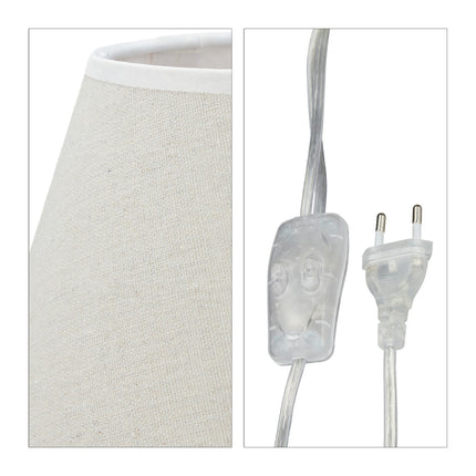 Dřevěná stolní lampa s USB zásuvkou