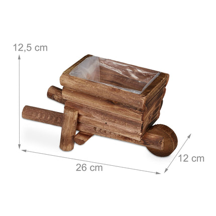 Wooden wheelbarrow for plants - set of 2