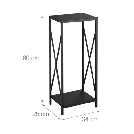 Wood shelf in black steel