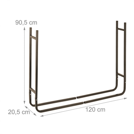 Wood shelf in brown steel